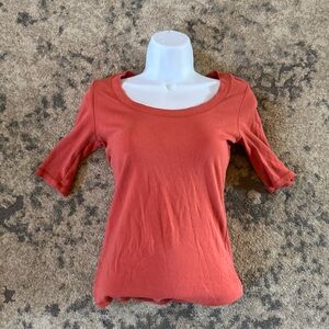Cynthia Rowley Terracotta Short Sleeve Top